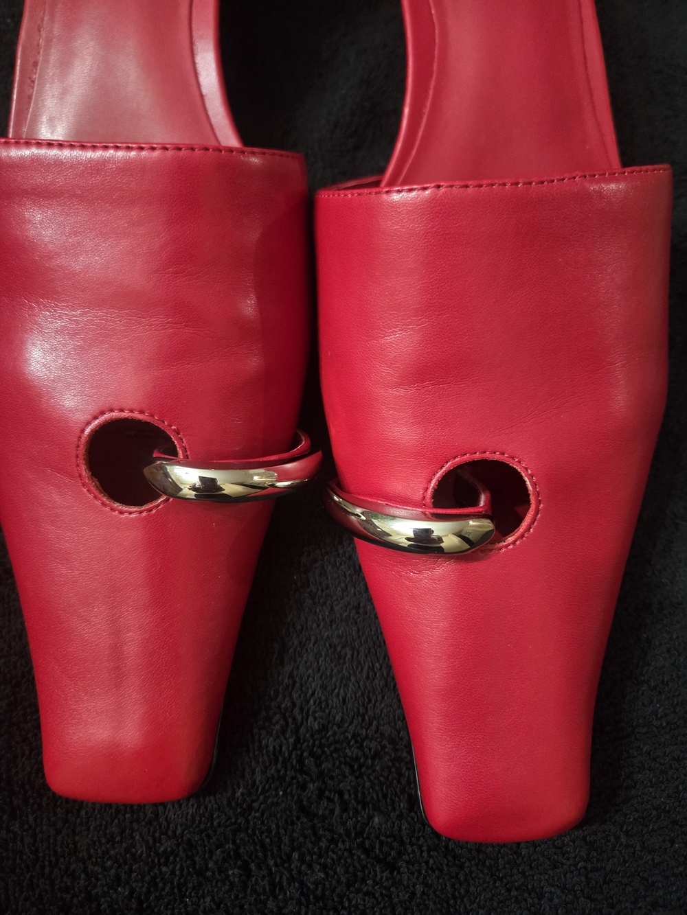 Jeffrey Campbell Women's Red Leather Slip-On Mules Size 11 NWT - Picture 8 of 11